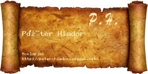 Péter Hiador névjegykártya